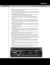 Sony MEX-BT38UW Marketing Specifications