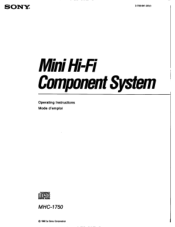 Sony MHC-1750 Operating Instructions