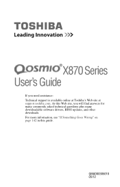 Toshiba Qosmio X870 User Guide