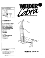 Weider Cobra 1000 English Manual