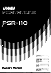 Yamaha PSR-110 Owner's Manual (image)