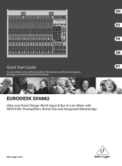 Behringer EURODESK SX4882 Quick Start Guide