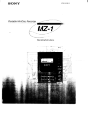 Sony MZ-1 Operating Instructions