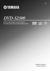 Yamaha DVD-S2300MK2 Owner's Manual