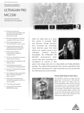 Behringer MIC2200 Product Information Document