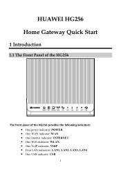 Huawei HG256 Quick Start Guide