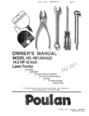 Poulan HD145H42D User Manual