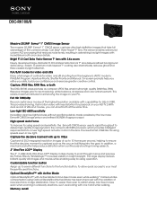 Sony DSC-RX100 Marketing Specifications