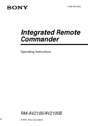 Sony RM-AV2100 Operating Instructions  (primary manual)