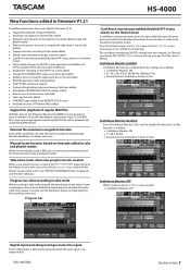 TEAC HS-4000 HS-4000 V1.21 Manual Addendum