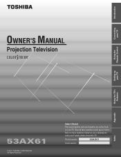 Toshiba 53AX61 Owners Manual