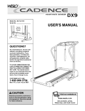 Weslo Cadence Dx9 Treadmill English Manual