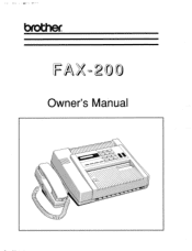 Brother International FAX-200 Users Manual - English