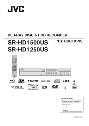 JVC SR-HD1250US Owner's manual for the SR-HD1500US / SR-HD1250US Blu-ray Combo Decks