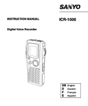 Sanyo ICR-1000 Instruction Manual