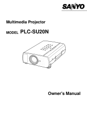 Sanyo PLC-SU20N Owners Manual