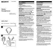 Sony MDR-270LP Operating Instructions