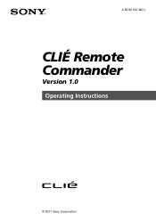 Sony PEG-T615C CLIE Remote Commander v1.0 Operating Instructions