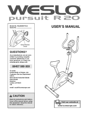 Weslo Pursuit R 20 Bike Uk Manual