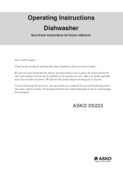 Asko D5223 User manual D5223 Use & Care Guide EN (Products Manufactured After 1/1/2008 2+1 Warranty)