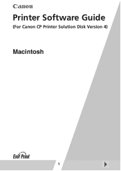 Canon CP600 Printer Software Guide Macintosh (For Canon CP Printer Solution Disk Version 4)