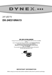 Dynex DX-24E310NA15 Important Information (English)