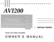 Harman Kardon AVI200 Owners Manual