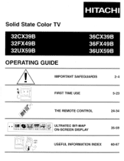 Hitachi 36UX59B Owners Guide