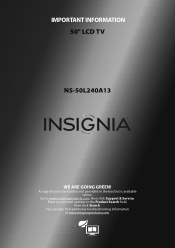Insignia NS-50L240A13 Important Information (English)