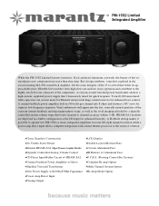 Marantz PM-15S2B Limited Specification Sheet