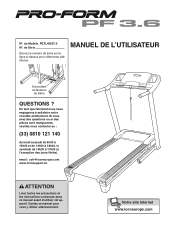 ProForm 3.6 Treadmill French Manual