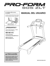 ProForm 905 Zlt Treadmill Spanish Manual
