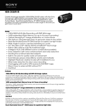 Sony HDR-CX260V Marketing Specifications (Black model)