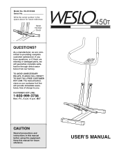 Weslo 450t Stepper English Manual