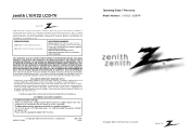 Zenith L10V22 Operating Guide