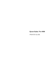 Epson Stylus Pro 4800 Portrait Edition Printer Guide