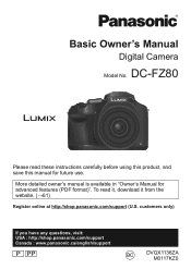 Panasonic DC-FZ80K Basic Operating Manual