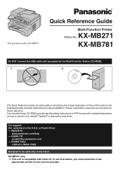 Panasonic KX-MB781 Quick Reference Guide