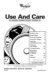 Whirlpool RS675PXGT Use and Care Guide