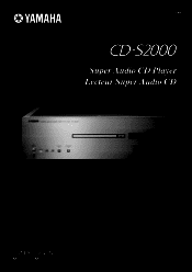 Yamaha CD S2000 Owner's Manual