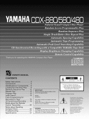 Yamaha CDX-580 Owner's Manual