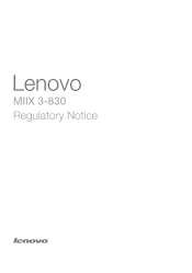 Lenovo Miix 3-830 Lenovo Regulatory Notice (United States & Canada) - Lenovo MIIX 3-830