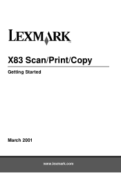 Lexmark X83 Getting Started