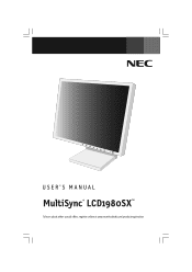 NEC LCD1980SX MultiSync LCD1980SX User's Manual