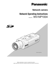 Panasonic WVNP1004 WVNP1004 User Guide