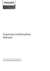 Philips 221S9A Important Information Manual