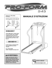 ProForm 545 Treadmill Italian Manual