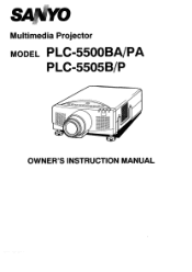 Sanyo 5500 Instruction Manual, PLC-5500BA