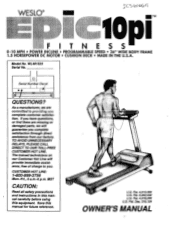 Weslo 10pi Treadmill English Manual