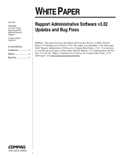 Compaq T1010 Rapport Administrative Software v3.02 Updates and Bug Fixes